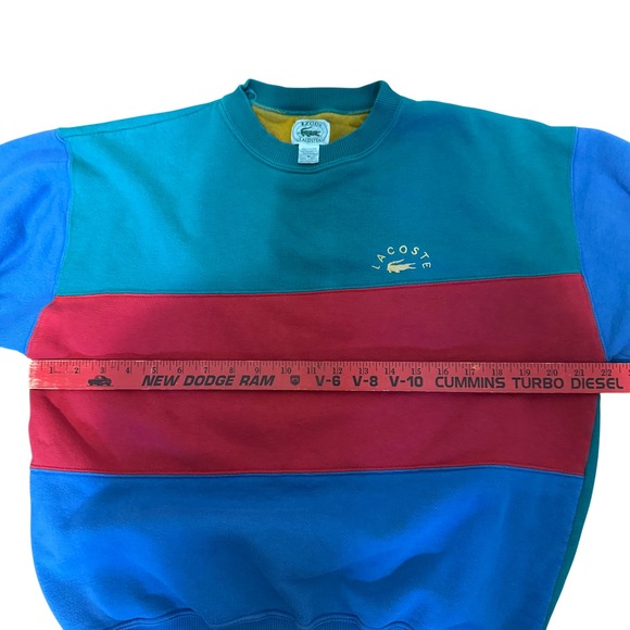 Vintage Izod Lacoste Colorblock Crewneck Sweatshirt 80s/90s Size Medium - Picture 6 of 8